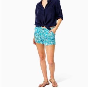 NWT Lilly Pulitzer🏝️ 5" Callahan Knit Short size 2 Turquoise Oasis